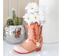 Something Different Cowboy Boot Flower Vase (One Size) (Pink)