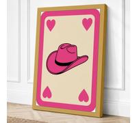 Pink Cowboy Card Novelty Canvas Wall Art Print 30x20 Inch (76 x 51 cm)