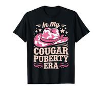 Pink Cowboy Hat Funny Menopause Midlife Cougar Puberty T-Shirt