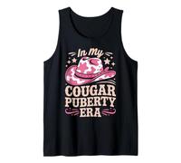Pink Cowboy Hat Funny Menopause Midlife Cougar Puberty Tank Top