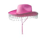Pink Cowboy Hat with Diamante Droplets