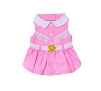Pink Cowgirl Collared Dress - L