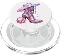 Pink Cowgirl Girl Western Country Music Disco Party Rodeo PopSockets PopGrip for MagSafe