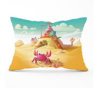Pink Crab On A Beach Holiday Cushions Warren Reed - Designer Yellow 33cm x 48cm