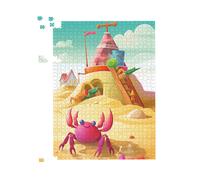 Pink Crab On A Beach Holiday Jigsaw Puzzle Warren Reed - Designer Yellow 1000 Piece