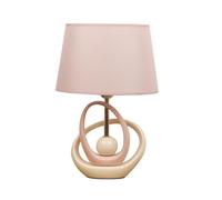Pink & Cream Table Lamp with Pink Cotton Shade