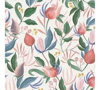 AS Creation COSMO Living Still Bloom Pink Green Wallpaper 79062-5 - Floral Leaf
