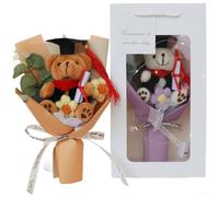 Pink Crochet Flower Bouquet Korean Style Present(E)