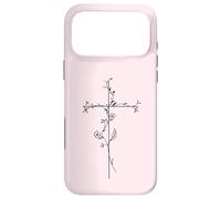 Pink Cross With Flower Floral Minimalist Line Art Case for iPhone 17 Pro Max