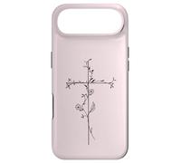 Pink Cross With Flower Floral Minimalist Line Art Case for iPhone Air
