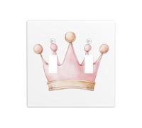 Pink Crown Watercolor Double Gang Toggle Light Cover Wall Plate Switch Decor Standard Size - 11.4x11.4cm
