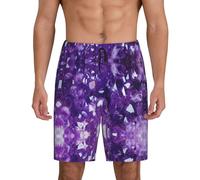 Pink Crystal Diamond (3) Men'S Soft Sleep Shorts, Comfy Lounge Sleeping Shorts Pants Breathable Summer Sleepwear