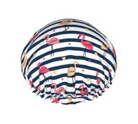 Pink Crystal Diamond Printed Hair Cover, Dual Layer Bathing Cap For Thick Hair, Reusable Headgear For Women