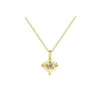 Pink Crystal Lemon Heart Shaped Bow Pendant Jewelry Necklace