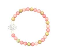 Pink Crystal Lotus Bracelet 7 Chakra Bracelet for Women (Style A)