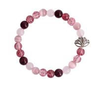 Pink Crystal Lotus Bracelet 7 Chakra Bracelet for Women (Style C)