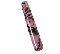 Pink Crystal Massage Stick, Acupoint Massage Jade Stone Stick, Dongling Jade Massage, Tendon Pulling Stick, Jade Beauty Point Pen, Black line and red Stripe