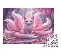 Pink Crystal Nine-Tailed Fox Premium 1000 Pieces Thick Cardboard Puzzle Kids 12+ Anxiety Relief Indoor Activity Idea 38x26cm/1000pcs