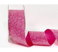 Pink Crystal Sparkle 38mm Glitter Ribbon by Bertie's Bows Ribbon on a 2m Length (N.B. This is a Cut from a roll Presented on a Bertie's Bows Card)