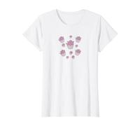 Pink Cupcakes and Roses Cute Desert Illustration Value Graphic T-Shirt, Women, White, L