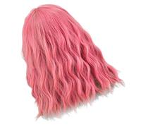 Pink Curly Bob Wig High Temperature Fiber with Air Bangs | Chic Fashionable Party Wig, Photo Prop Use, Short Hair Concealment, Evening out Stage Performance