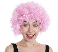Pink Curly Wig I Love Fancy Dress Pink 24 Pack