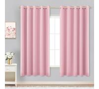 Pink Curtains 63 Inch Length for Baby Girls Nursery Decor,2 Panel Sets Pair Thick Room Darkening Heat Light Blocking Grommet Thermal Insulated Blackout Curtain for Bedroom Girls 72x63 Inches Long