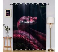 Pink Curtains Python 3D Blackout Curtains with Eyelets Cold and Heat Resistant for Bedroom Window Decoration 2 x W90 X L72 YI3331