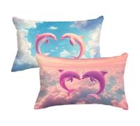 Pink Cushion Covers 30 x 50 cm Small Cushions Animal Pillow Cases 2 Pack, Velvet Decorative Pillows Sofa Cushions with Invisible Zipper Rectangle Cushion Covers for Home Decor Pillow Protectors w0u-95