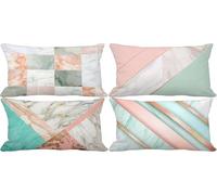 Pink Cushion Covers 30 x 50 Northern Europe Outdoor Cushions Soft Set of 4 Rectangle Decorative Pillows with Smooth Invisible Zip for Livingroom Summer Outdoor Patio Garden Home Decor Gifts 9f-240