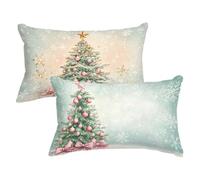 Pink Cushion Covers 40 x 60cm Small Cushions Christmas Pillow Cases 2 Pack, Velvet Decorative Pillows Sofa Cushions with Invisible Zipper Rectangle Cushion Covers Home Decor Pillow Protectors w0u-482