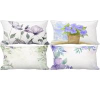 Pink Cushion Covers 40 x 80 Outdoor Cushions Soft Set of 4 Rectangle Decorative Pillows Cover Leaf Pattern Design with Smooth Invisible Zip for Livingroom Sofa Home Decor, Gifts for Women l-q182