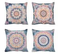 Pink Cushion Covers 40cm x 40cm Pack of 4 Outdoor Cushions Waterproof throw pillow covers Grey Pillowcases Garden Furniture Cushions for Indoor Sofa Bed Outdoor Patio Spring Garden Decor, g-189