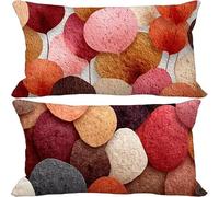 Pink Cushion Covers 40cm x 70cm, 2 Pack Outdoor Cushions Waterproof Soft Sofa Pillows Abstract Pattern Design Double-Sided Printing Rectangle Pillow Covers for Summer Autumn Home Decor Gift 10-m4536