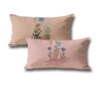 Pink Cushion Covers 50 x 100 Outdoor Cushions Flowers Sofa Cushions, Rectangle Velvet Autumn Decorations Throw Pillow for Christmas Halloween Decorations Home Room Decor Pillow Cases 2 Pack q-497
