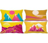 Pink Cushion Covers 50 x 70 Northern Europe Outdoor Cushions Soft Set of 4 Rectangle Decorative Pillows with Smooth Invisible Zip for Livingroom Summer Outdoor Patio Garden Home Decor Gifts 9m-12F