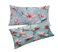 Pink Cushion Covers 50x70cm Flowers Pillow Cases 2 Pack, Soft and Breathable Velvet Sofa Cushions With Invisible Zipper Machine Washable for Bedroom Decor, living Room Decor, Gifts for Women T0T328