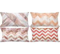 Pink Cushion Covers 60 x 80 Northern Europe Outdoor Cushions Waterproof Linen Set of 4 Rectangle Decorative Pillows with Smooth Invisible Zip for Livingroom Summer Outdoor Patio Garden Decor 4m-7H