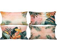 Pink Cushion Covers 60 x 80 Northern Europe Outdoor Cushions Waterproof Linen Set of 4 Rectangle Decorative Pillows with Smooth Invisible Zip for Livingroom Summer Outdoor Patio Garden Decor 1a-7Y