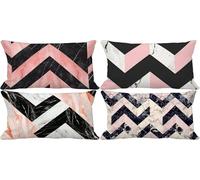 Pink Cushion Covers 70 x 90 Northern Europe Outdoor Cushions Waterproof Linen Set of 4 Rectangle Decorative Pillows with Smooth Invisible Zip for Livingroom Summer Outdoor Patio Garden Decor 5e-238