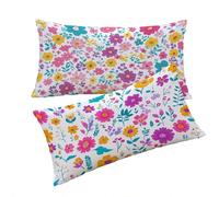 Pink Cushion Covers Pillow Cases Flowers Large Cushion Cover 70x90cm Pack of 2, linen Cushions Soft and Comfortable Covers Double-Sided Printing Easy to Clean for Bedroom Sofa Living Room Decor T0T932