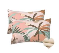 Pink Cushion Covers Sofa Cushions 80 x 40 cm Pack of 2, Autumn Decorative Pillows Garden Cushions Invisible Zipper, Nordic Cushions Throw Pillow Cover for Office Farmhouse Fall Decor 32x16 Inch -hs446