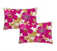 Pink Cushions Waterproof Rectangular Cushion Covers 40x70 cm 2025 New 2 Pack Throw Pillow Covers Flower Double Sided Printed Linen Sofa Pillow Cases for Garden Bench Couch Indoor Autumn Decor z-742