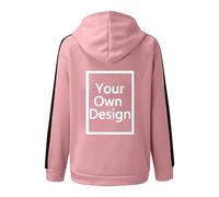 Pink Custom Jacket for Women Personalised Jackets Y2K Zip Up Hoodie with Pockets Bomber Jacket Customised Hoodie Oversized Personalised Hoodies Lightweight Streetwear