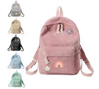 Pink,Custom School Bag with Cotton Rope Woven, Personalized Corduroy Backpack for Girls & Boys, Monogram Book Bag And Back To School Gifts