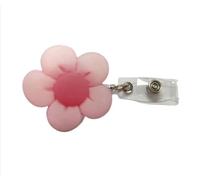 Pink Cute Badge Reel Retractable Flower Floral Nurse Badge Holder Clips Reels ID Name Clip Tag Pharmacy Medical Work Staff, Nurses, Hospital Nursing Teacher Women