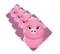 Pink Cute Pig Car Air Fresheners 4 Pcs Funny Hanging Car Air Fresheners Cute Long Lasting Scented Mirror Hanging Decoration Ornaments Gift For Men Women Square