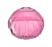 Pink cute pig Print Shower Cap, Shower Cap for Women Reusable, Waterproof Bath Cap,Quick Drying Bath Hair Cap