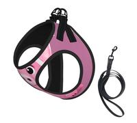 Pink Cute Pig Print Soft Mesh Dog Harness and Leash Set Pet Puppy Cat Comfort Padded Vest No Pull Harnesses