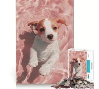 Pink Cute Puppy Jigsaw Puzzles 1000 Pieces for Adults Logic Sense Toy Leisure Time Smooth Edge Seasonal Gift (50x75cm)